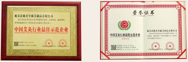 熱烈祝賀蘄善堂被評選為“中國艾灸行業(yè)最佳示范企業(yè)”“中國馳名品牌”！